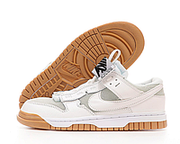 Кроссовки мужские Nike Air Dunk Jumbo белые, Найк Данк кожаные, код KD-14618