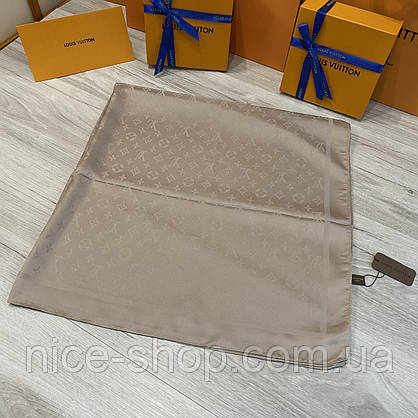 Хустка Louis Vuitton шовкова бежева, фото 6