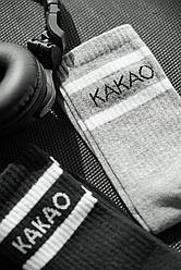 Жіночі бавовняні білі / чорні / сірі брендовані шкарпетки "КАКАО"