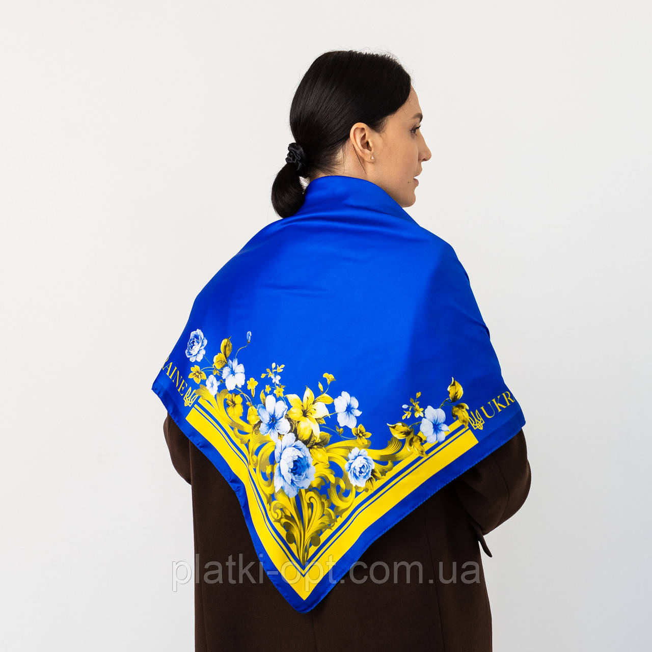 Хустка патріотична (атлас) 90х90 см.