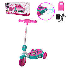 Самокат дитячий електричний з мильними бульбашками  3-х колесний, Minnie