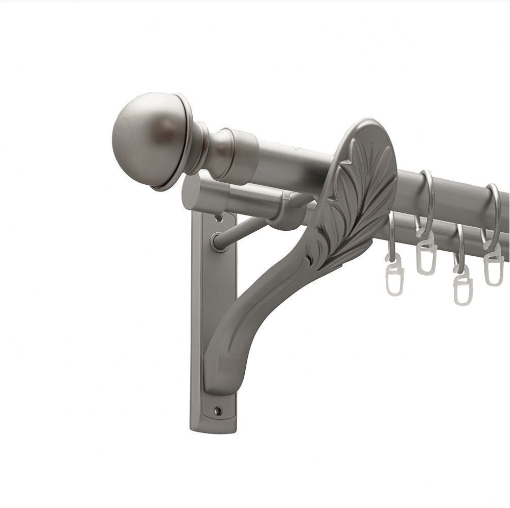 Карниз кований для штор подвійний сатин ретро Бостон 25мм х 16мм діаметр гладка комплект, фото 1