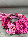Рожевий вінок ручної роботи, фото 3