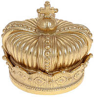 Шкатулка декоративна "Adeola Корона" 11.5х11.5х11см 7trav , полистоун, колір - золото