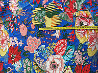 Літня тканина для блузи , сукні Супер софт яскравий квітковий  прінт