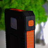 💚Повербанк PowerBank 30000 mAh з сонячною панеллю та ліхтарем Зелений, фото 5