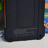 💚Повербанк PowerBank 30000 mAh з сонячною панеллю та ліхтарем Зелений, фото 6