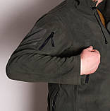 Тактична флісова кофта Han Wild з капюшоном оливи, фото 2