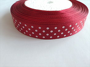 Стрічка атласна в горошок 1.5см (23м) бордовий