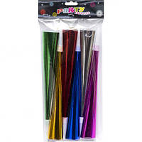 От 6 шт. Набір трубочка-свисток кольорова фольгована 30см 6 штук 1698-5 купить оптом