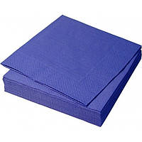 Салфетки бумажные для декора праздничные 33х33 см 2-слойные синие 20 шт. в упаковке