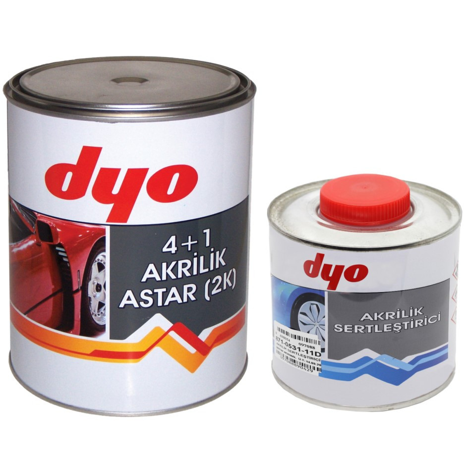 Акриловий грунт DYO 4+1 HS 1 л сірий (із затвердником 0.25 л)