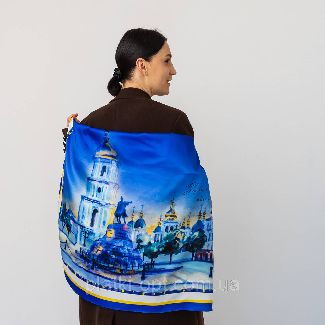 Хустка патріотична (атлас) 90х90 см.