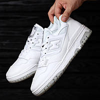 Мужские кожаные белые кроссовки New Balance 550 White 43