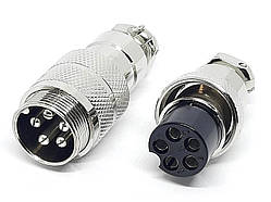 Роз'єм GX20-5pin з'єднувальний (Гніздо + штекер)