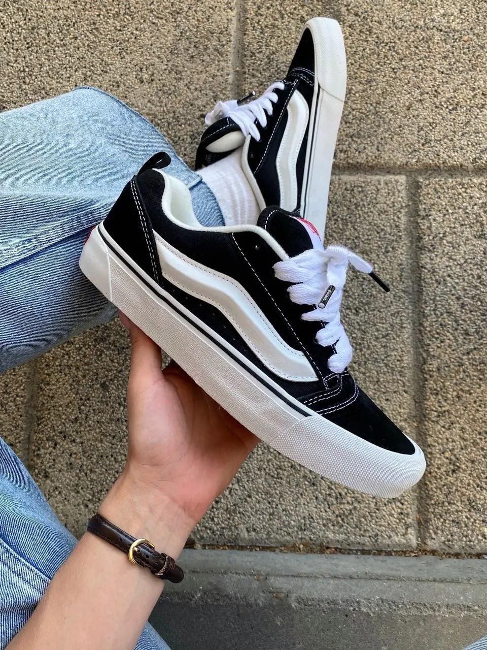 Кеди Vans Old Skool KNU black white premium чоловічі замшеві літні Кеди Vans knu жіночі унісекс