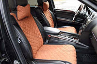 Накидки на сиденья автомобиля передние, коричневый