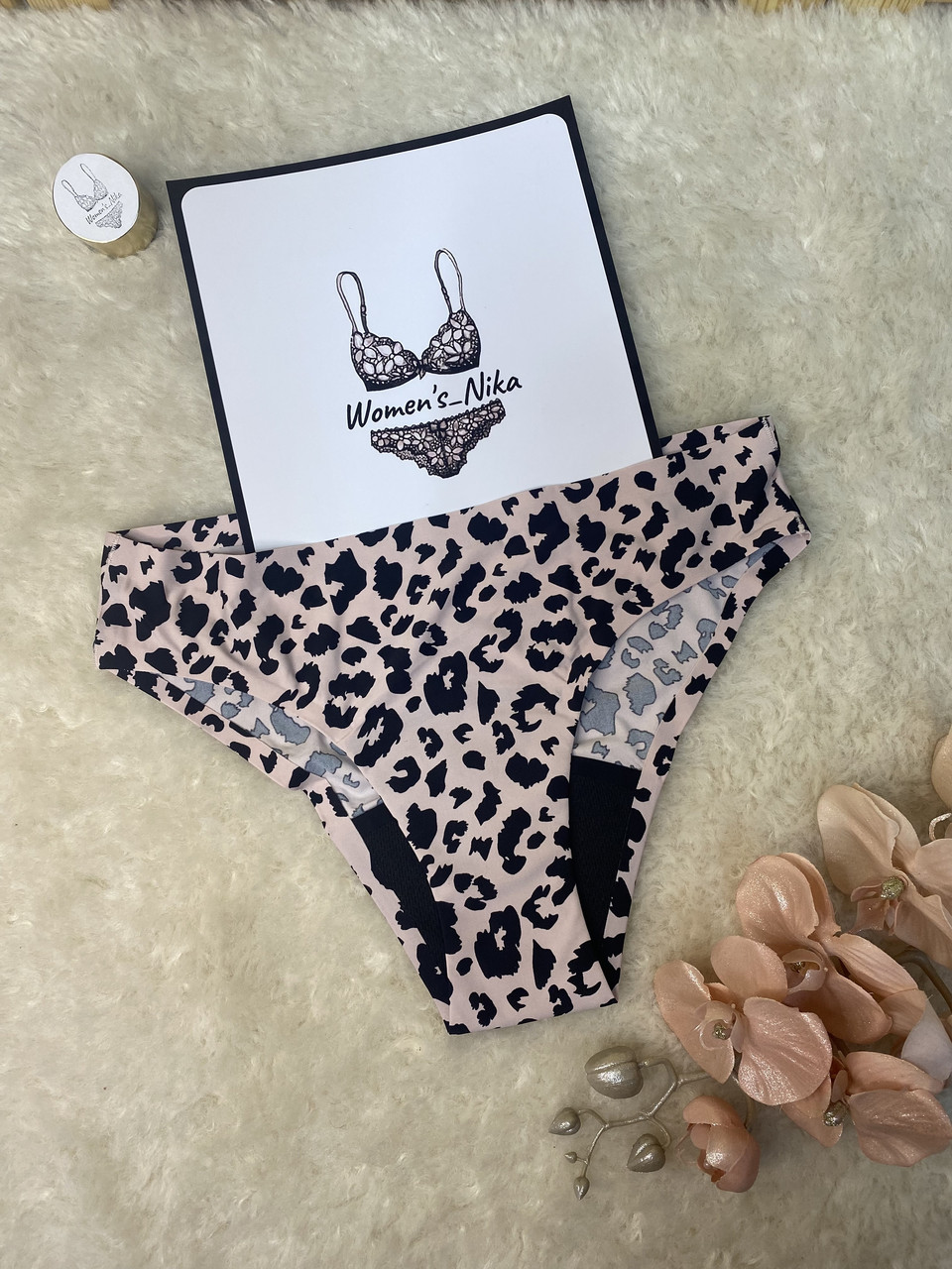 Трусики для місячних 🩸 S безшовні бікіні Смак Життя леопардові післяпологові урологічні, фото 1