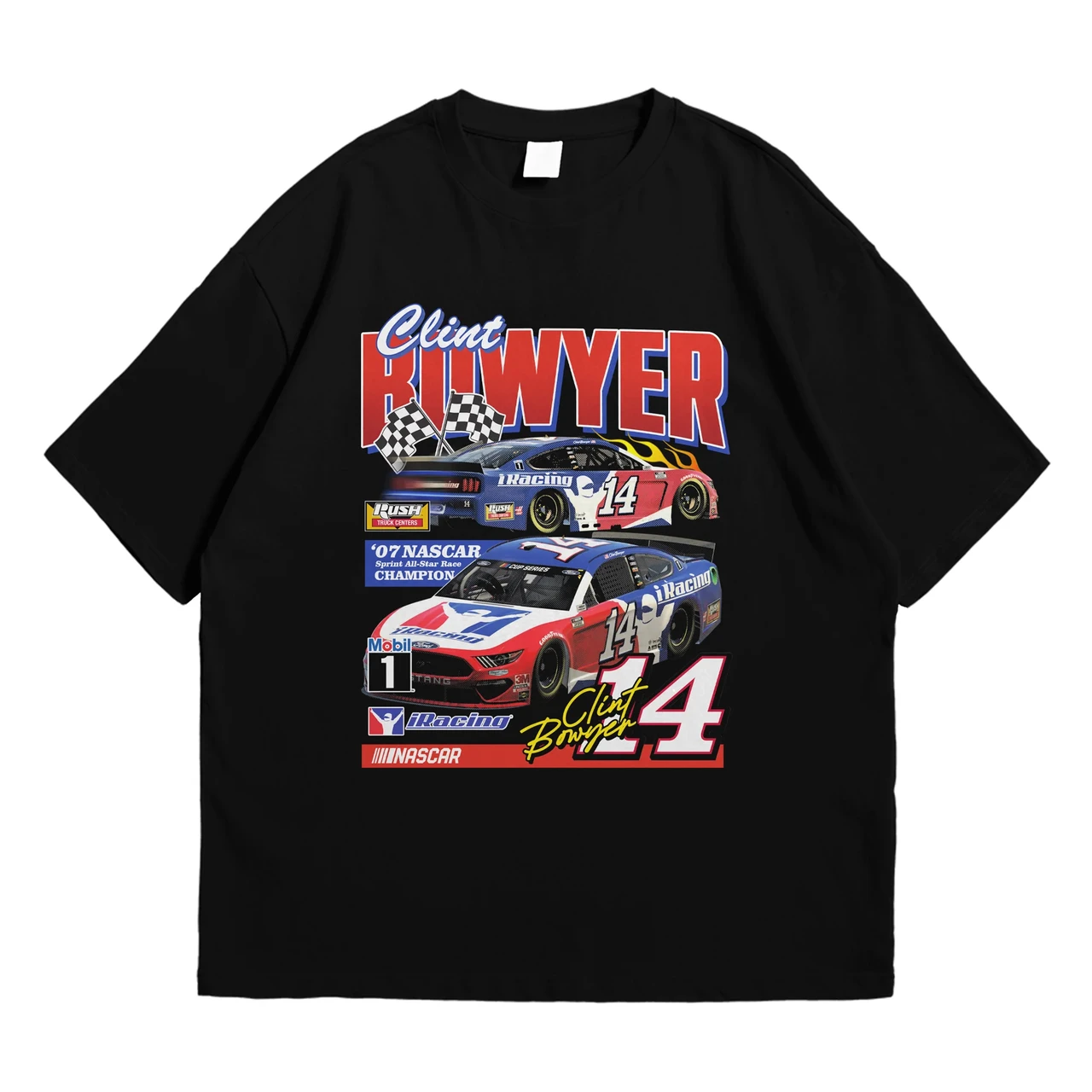 Футболка з принтом Nascar Clint Bowyer XXL Чорний