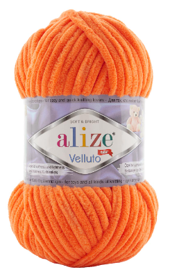 Нитки пряжа для в"язання плюшова велюрова VELLUTO Веллюто ALIZE Алізе № 550 - помаранчевий