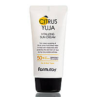 Солнцезащитный крем для лица с экстрактом юдзу FarmStay Citrus Yuja Vitalizing Sun Cream SPF50+ PA++