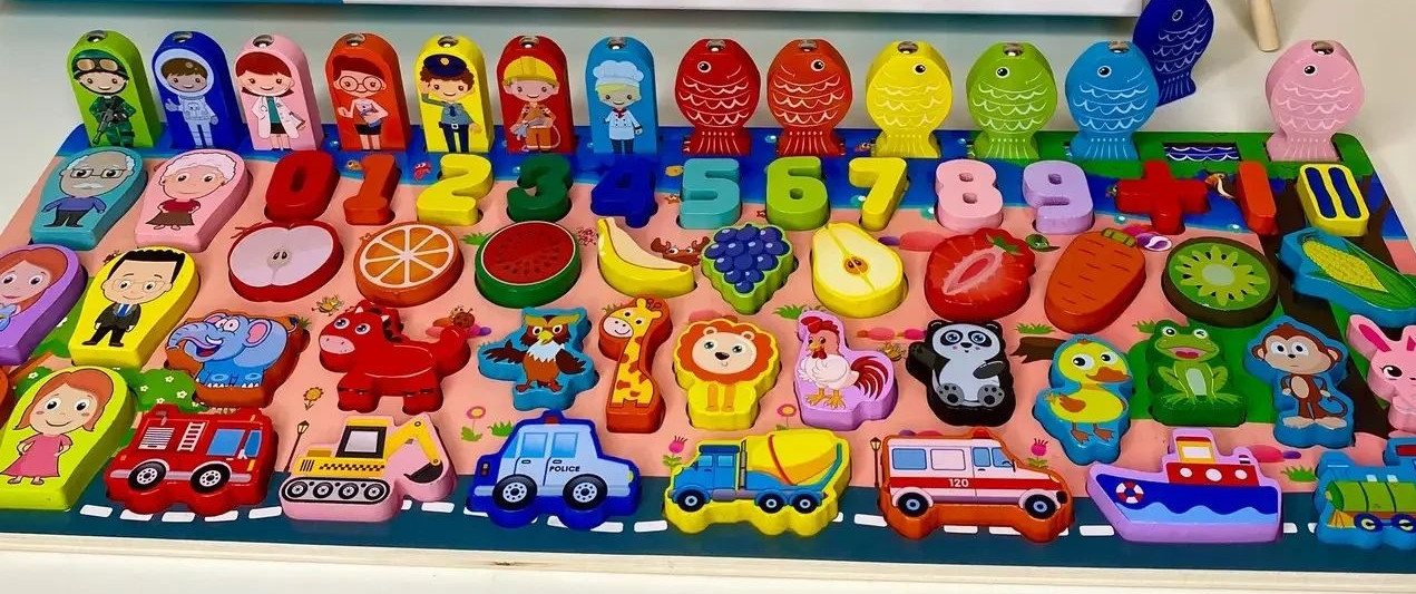 Багатофункціональна розвиваюча деревяна дощечка сортер розумники мульти сортер 42245 wood, фото 1