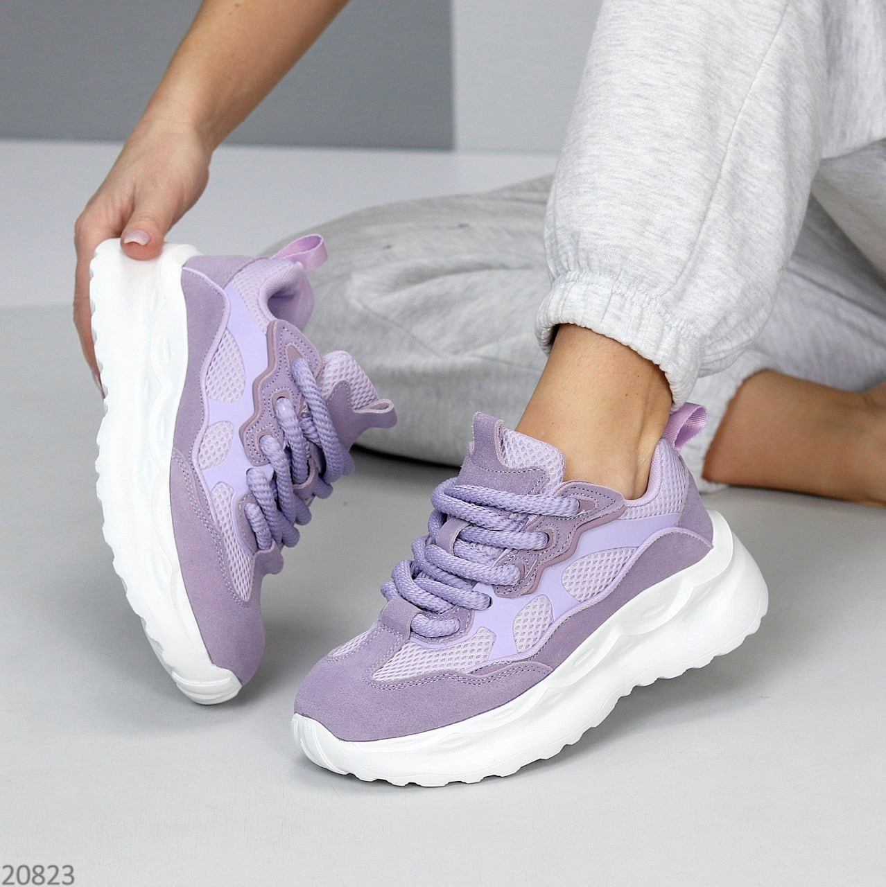 Кросівки замшеві фіолетові жіночі кроси замша бузкові спортивні літні з сіткою 36 37 38 39 40 41