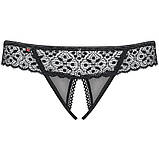 Стринги з інтимним вирізом "Shibu crotchless thong black" Obsessive (розмір L/XL), фото 6