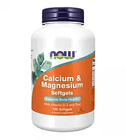 Кальций и Магний NOW Calcium & Magnesium, 120 мягких капсул