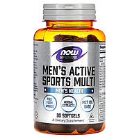 Мультивитамины для мужчин, Men's Active Sports Multi, Now Foods, Sports, 90 гелевых капсул