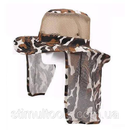 Капелюх камуфляжний із широкими крисами для риболовлі/полювання 58-60 см, фото 1