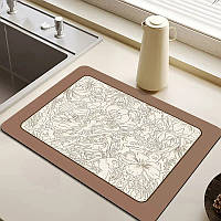 Протиковзкий килимок для сушіння посуду Kitchen Drying Mat 40x50 см