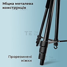 Професійний штатив тринога T-3218 XL для телефону фотоапарата камери для зйомки в чохлі з рівнем, фото 6