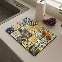 Протиковзкий килимок для сушіння посуду Kitchen Drying Mat 40x50 см