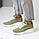Оливкові замшеві жіночі кросівки натуральна замша на білій підошві, фото 9