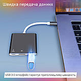 Type-C USB-C HUB хаб перехідник конвертер адаптер KZ56 3 in 1 Converter: TypeC to PD+HDMI+USB 2.0, фото 6