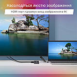 Type-C USB-C HUB хаб перехідник конвертер адаптер KZ56 3 in 1 Converter: TypeC to PD+HDMI+USB 2.0, фото 4