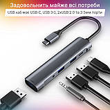Type-C USB-C HUB хаб перехідник конвертер адаптер K561 5 in 1 Converter: TypeC to 3.5mm+PD+USB2.0*2+ USB3.0, фото 4
