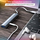 Type-C USB-C HUB хаб перехідник конвертер адаптер K561 5 in 1 Converter: TypeC to 3.5mm+PD+USB2.0*2+ USB3.0, фото 5