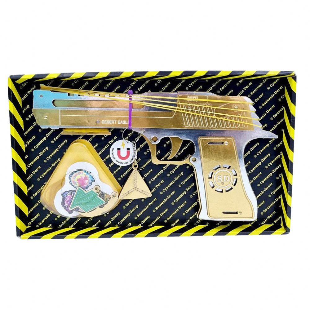 Дерев'яний гумкостріл-пістолет "DESERT EAGLE Gold" із STANDOFF 2, іграшкова зброя