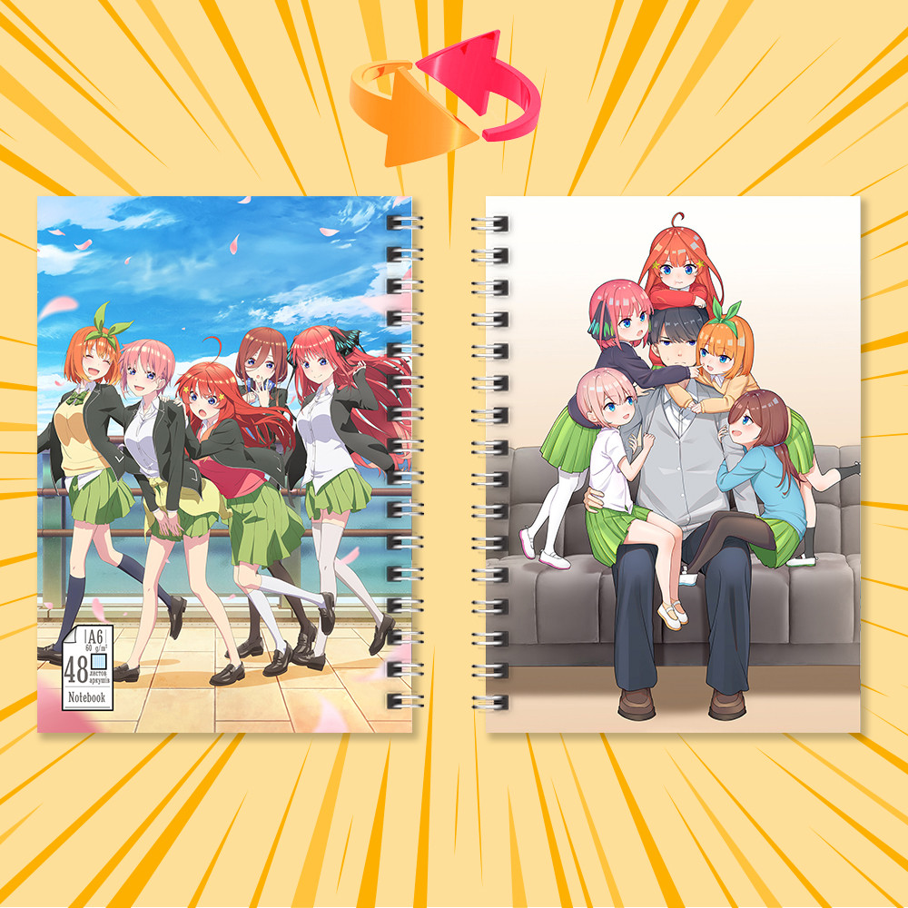 Блокнот на пружині в клітинку 48 арк. 5-toubun no Hanayome / П'ять наречених 015