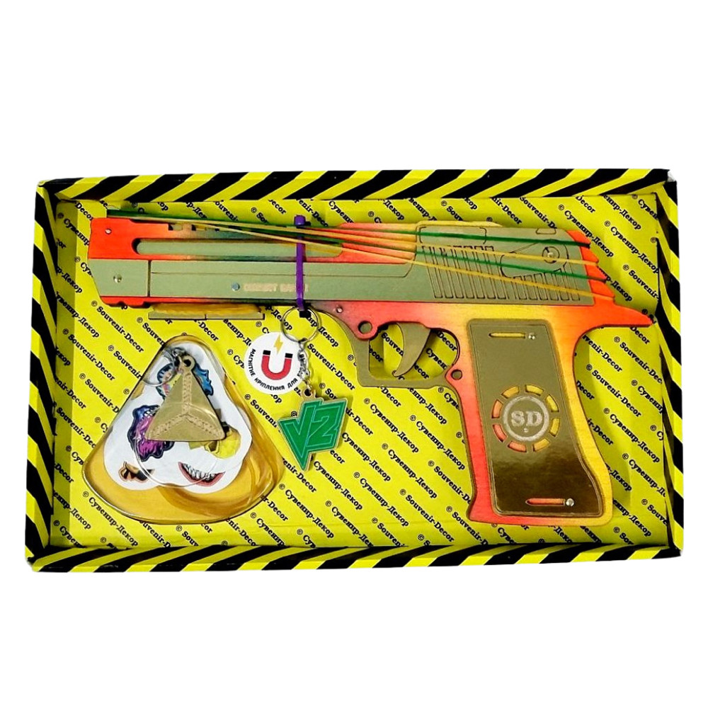 Дерев'яний гумкостріл-пістолет "DESERT EAGLE Ultra" із STANDOFF 2, іграшкова зброя
