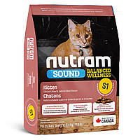S1_NUTRAM Sound BW Холістик корм для кошенят; з куркою та лососем, 5.4 кг