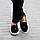 Чорні замшеві туфлі лофери натуральна замша на бежевій підошві, фото 3