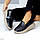 Молодіжні шкіряні жіночі чорні жіночі туфлі лофери натуральна шкіра на бежевій підошві, фото 6