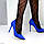 Класичні яскраві замшеві туфлі човники на шпильці колір синій елекстрик, фото 2