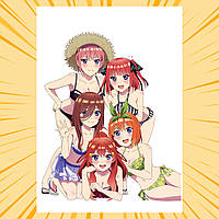 Плакат А3 Аніме 5-toubun no Hanayome / П'ять наречених 013