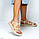 Бежеві зручні жіночі босоніжки плетінка низький хід колір на вибір, фото 3