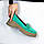 Яскраві жіночі замшеві зелені смарагдові туфлі лофери натуральна замша, фото 5