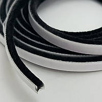 Щіточний самоклеючий ущільнювач Чорний SIGMA стрічка з ворсу для розсувних дверей шафи купе